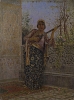 Girl playing the eastern musical instrument